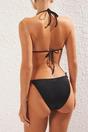 Black WOVCOR Black Ribbed Triangle Bikini Set with Ring Detail, Image 5 of 5