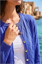 Royal Blue Textured Cable Knit Cardigan, Image 4 of 4
