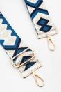 Blue Sarta Blue Metallic Aztec Woven Bag Strap, Image 2 of 4