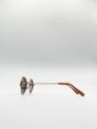 Brown SVNX Brown Round Metal Frame Sunglasses, Image 3 of 4