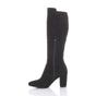 Black AJVANI Black High Block Heel Stretchy Calf Boots, Image 3 of 5