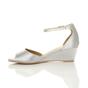 Silver AJVANI Silver Mid Wedge Heel Ankle Strap Sandals, Image 3 of 6