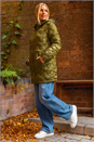 Khaki Hooded Quilted Puffer Coat, Image 2 of 3