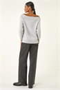 Light Grey Embellished Soft Knit Jumper , Image 3 of 5