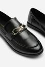Black Freyja Knot Trim Hardware Detail Flat Loafers, Image 5 of 6