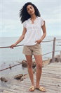 Ivory  Broidery Buttoned Top, Image 2 of 4