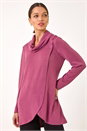 PINK Wrap Front Cowl Neck Top, Image 4 of 5