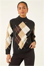 Black Petite Agryle Knit Jumper, Image 4 of 5