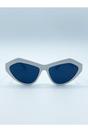White Angular Sunglasses, Image 1 of 6