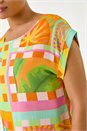 Orange Abstract Print Shell Top, Image 5 of 5