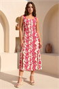 Red Petite Button Front Midi Dress, Image 2 of 4