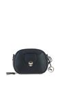 Black Real Leather Compact Crossbody Bag with Adjustable Strap, Image 1 of 4