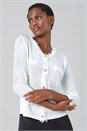 Ivory  Button Detail Fringe Knit Jacket, Image 4 of 5