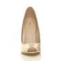 Natural High Heel Peep Toe Patent Court Shoes, Image 6 of 8
