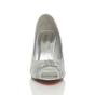 Silver High Heel Peep Toe Court Shoes, Image 5 of 5