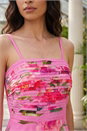 Pink Floral Strappy Midi Dress, Image 4 of 4