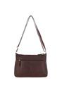 Brown 'Silvia' Croc Print Real Leather Shoulder Bag, Image 3 of 5