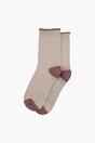 Beige Sock Talk Beige Polka Dots Combed Cotton Glitter Socks, Image 3 of 4