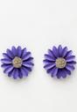 Purple AVANT-GARDE PARIS Purple Fuchsia Floral Studs, Image 1 of 5
