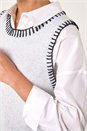 Grey Contrast Stitch Knit Top, Image 5 of 5