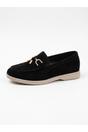 Black iKrush Black Camille Womens Suede Padlock Charm Loafers, Image 4 of 4