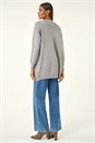 Grey Floral Embellished Knit Cardigan, Image 3 of 5