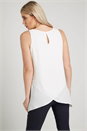 Ivory  Asymmetric Sleeveless Vest Top, Image 2 of 4