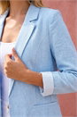Blue Textured Light Weight Blazer, Image 4 of 5
