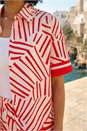 Red Dusk Geometric Buttoned Shirt, Image 4 of 4