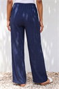 Navy  Petite Textured Stretch Trouser, Image 3 of 4