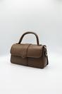 Brown Small Crossbody Hard Top Handle Bag in Brown, Image 2 of 6