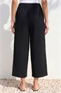Black Petite Textured Cropped Stretch Trouser, Image 3 of 4