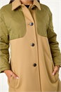 Tan Contrast Quilted Collar Smart Coat, Image 6 of 8