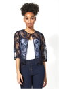 Short Floral Embroidered Lace Jacket, Image 1 of 5