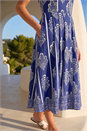 Navy  Petite Shell Print Dress, Image 5 of 5