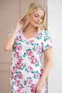 White Camille Lingerie White Floral Rose Print Cotton Nightshirt, Image 3 of 6