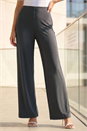 Charcoal Petite Stretch Wide Leg Trouser, Image 2 of 4