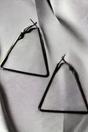 Black Large Triangle Summer Hoop Earrings, Image 2 of 2