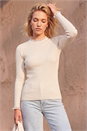 Ivory  Woven Trim Ribbed Knit Jumper, Image 1 of 4