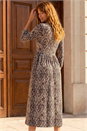 Coffee Aztec Print Midi Dress, Image 3 of 4