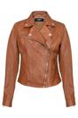 Tan Womens Leather Biker Jacket-Matlock, Image 2 of 4