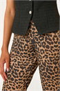 Natural  Animal Print Flare Stretch Trouser, Image 5 of 7