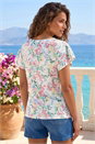 White Floral Lace Textured Top, Image 2 of 4