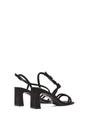 Black Strappy Slingback Mid Block Heel Sandals With Square Toe, Image 4 of 6