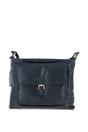 Navy Real Leather Vintage Medium Shoulder Bag, Image 1 of 4