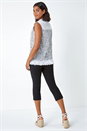 Black Cotton Spot Broderie Crinkle V-Neck Blouse, Image 3 of 5