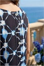 Navy  Petite Geometric Shift Dress, Image 4 of 4