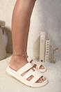Beige Lucille Cut Out Open Toe Strappy Sandals, Image 8 of 8