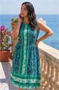 Blue Curve Paisley Print Midi Dress, Image 2 of 4