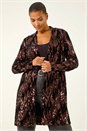 Chocolate Sequin Velvet Longline Jacket, Image 1 of 5